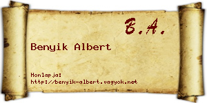 Benyik Albert névjegykártya