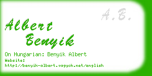 albert benyik business card